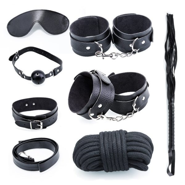 O1CN01B1sIBB1ok2lowta3f__939665262-0-cib.jpg Bondage leather plush seven-piece set 7-piece set couple passion sex toys SM supplies
